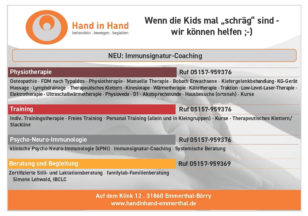 Flyer von Hand in Hand © Ilsetalschule